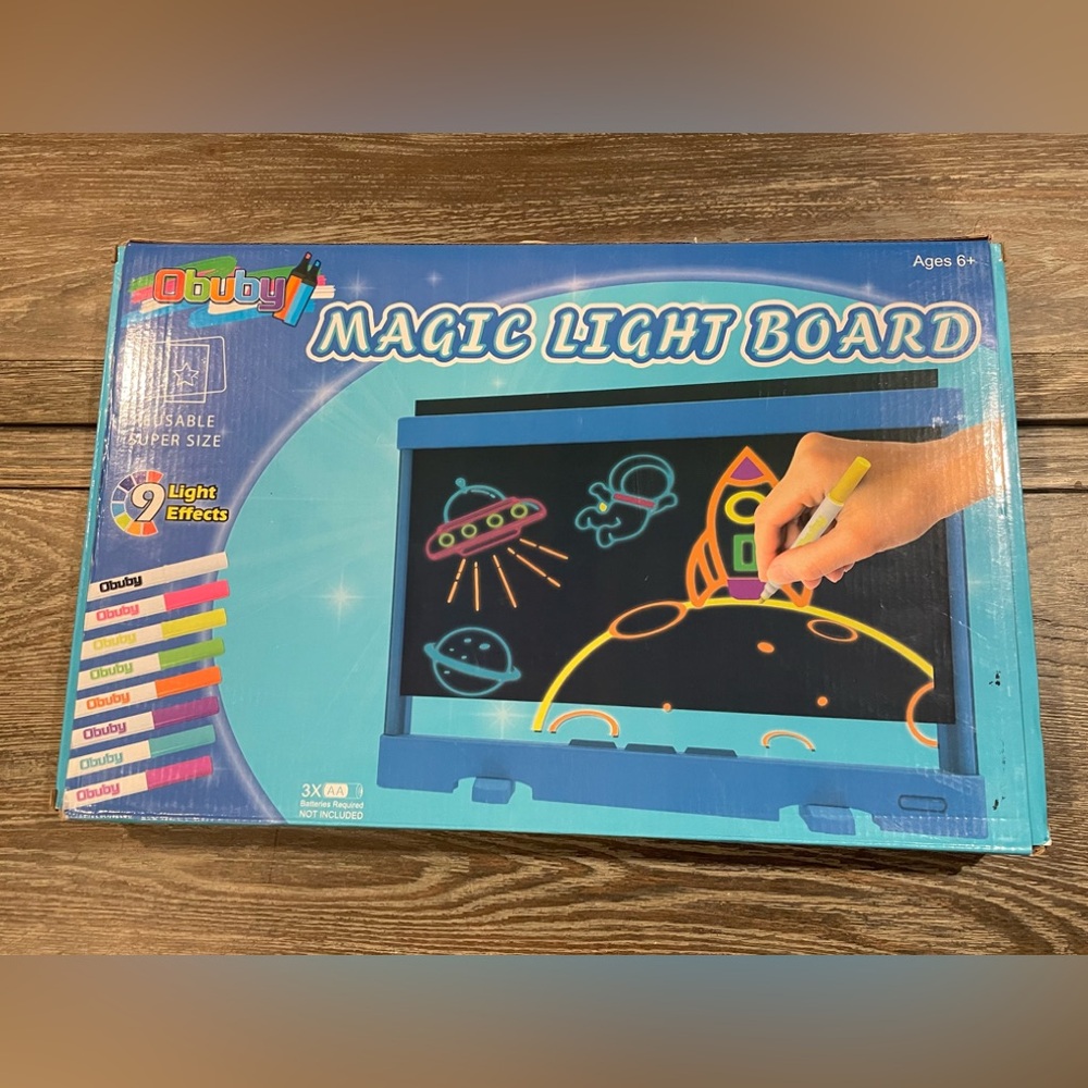 Obuby Magic Light Drawing Board With A Built In Maker Storage Neon Pens